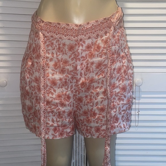 Intermix - Maya high waist coral linen shorts - Picture 6 of 8